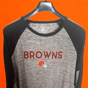 Womens NEW Cleveland Browns NFL Gemstone Long‎ Sleeve Tee Size XL Extra Large